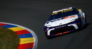 Read more about the article Denny Hamlin forced into wall late, derailing No. 11 playoff hopes at Watkins Glen