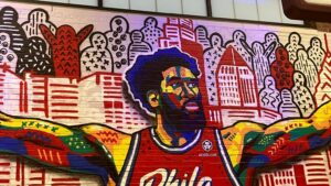 Read more about the article Joel Embiid mural unveiled at ‘In Memory of Arthur’ block party