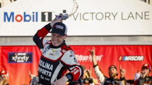 Read more about the article Connor Zilisch wins NASCAR Xfinity Series debut in double overtime thriller