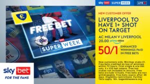 Read more about the article AC Milan v Liverpool offer: Get 50/1 on a Liverpool shot on target with Sky Bet