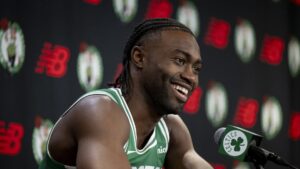 Read more about the article Celtics media day highlights: Jaylen Brown ‘extremely motivated,’ Porzingis targets December return