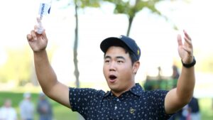 Read more about the article Tom Kim calls out ‘too quiet’ Canadian fans after Presidents Cup sweep