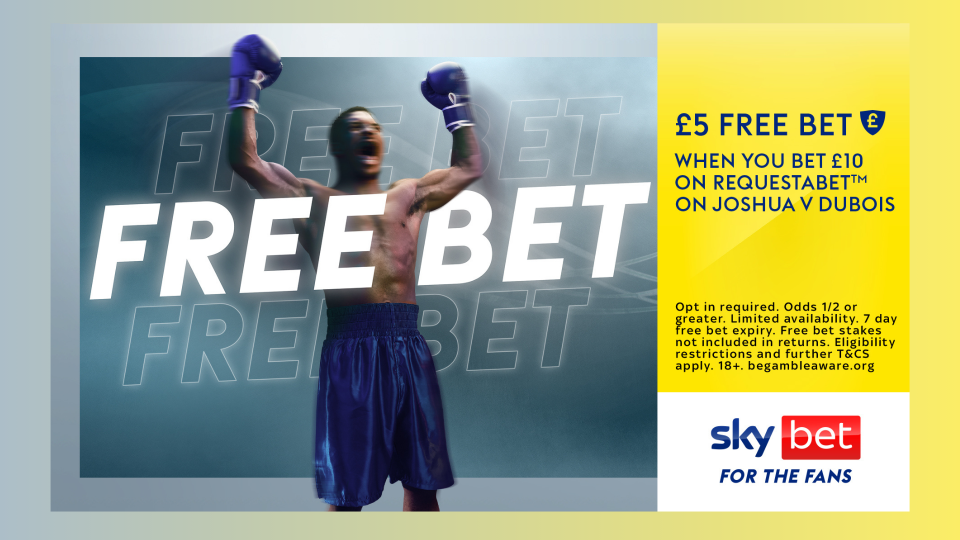 You are currently viewing Anthony Joshua vs Daniel Dubois: Bet £10 on RequestABet get a £5 free bet on Sky Bet