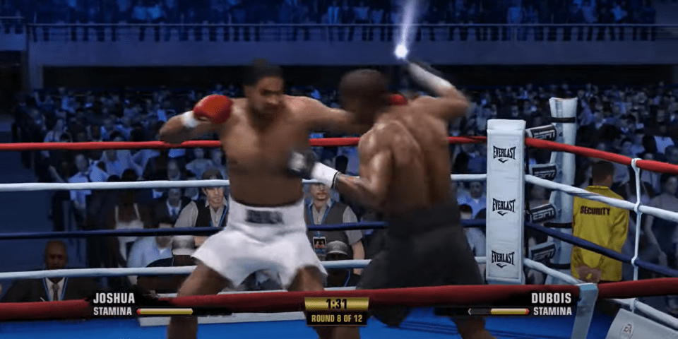 You are currently viewing Anthony Joshua vs Daniel Dubois simulation ends with stunning one-punch KO after Brits exchange knockdowns