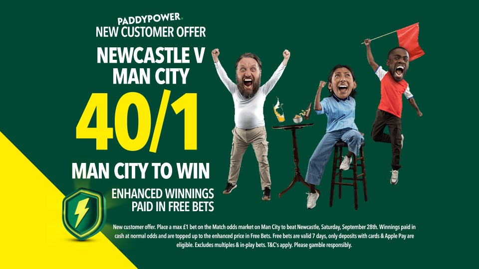 You are currently viewing Newcastle v Manchester City: Get 40/1 odds on Manchester City to win with Paddy Power