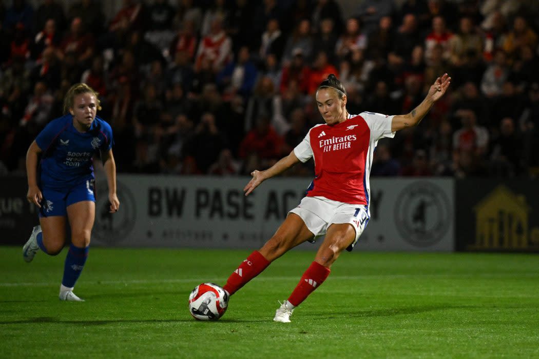 You are currently viewing Arsenal ease to UWCL Round 1 semi-final victory against Rangers