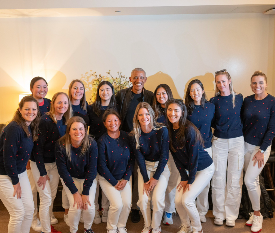 You are currently viewing Former President Barack Obama visits United States Solheim Cup team before biennial bash