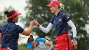 Read more about the article Nelly Korda displays power and dominance in winning both Friday matches at Solheim Cup