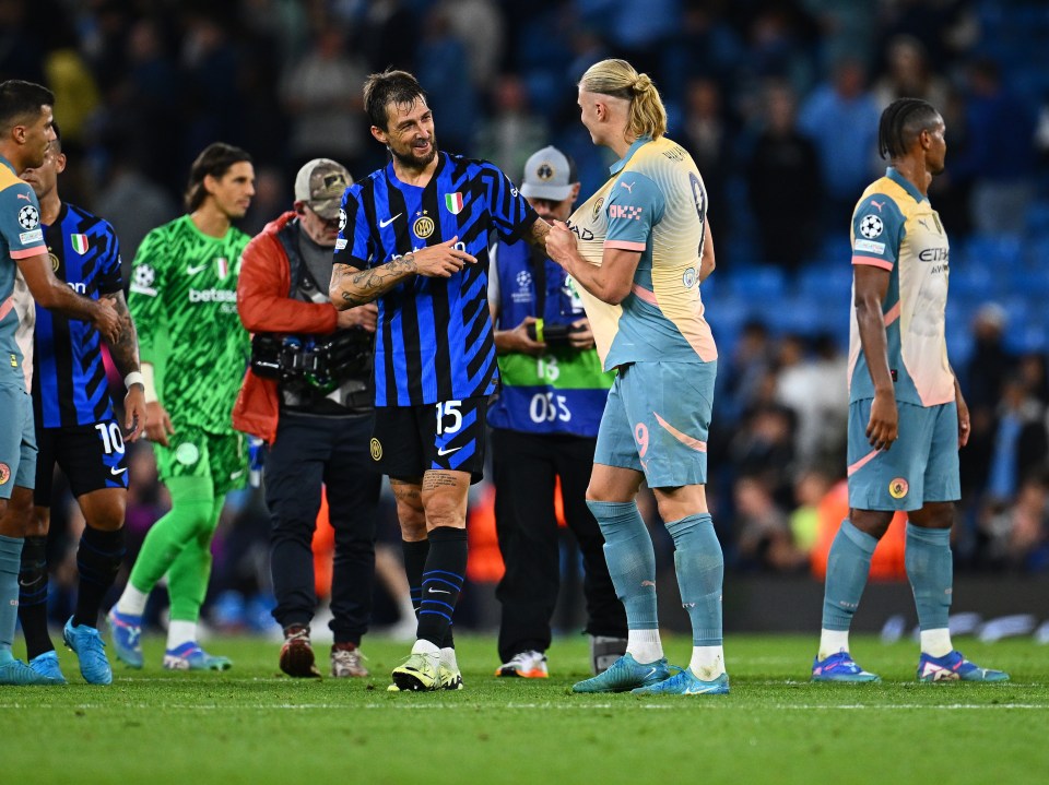 You are currently viewing Erling Haaland tells Inter Milan player to ‘f*** off’ in light-hearted post-match chat