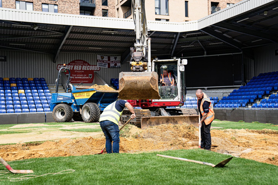 You are currently viewing ‘Eternally grateful’ – AFC Wimbledon fundraiser reaches landmark figure but League Two clash falls victim to pitch chaos