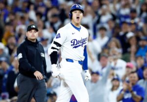 Read more about the article Shohei Ohtani has his postseason dream but $700million Los Angeles Dodgers two-way star suffers champagne mishap