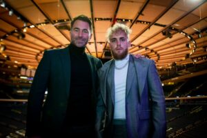 Read more about the article Jake Paul fails in attempt to get Eddie Hearn’s $100million defamation lawsuit against him thrown out of court