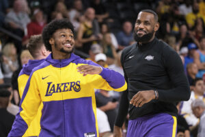 Read more about the article LeBron James and Bronny become 1st father-son pair to play together in NBA history