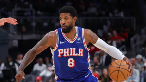 Read more about the article Paul George leaves 76ers preseason game with hyperextended left knee