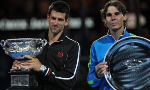 Read more about the article Exhausted Novak Djokovic and Rafael Nadal needed officials to intervene after they could barely stand in epic grand slam final