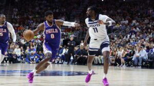 Read more about the article Paul George posts 23 points in preseason debut, Sixers fall to T-Wolves in Iowa