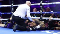 Read more about the article Whittaker fight ends in draw after boxers fall over ropes