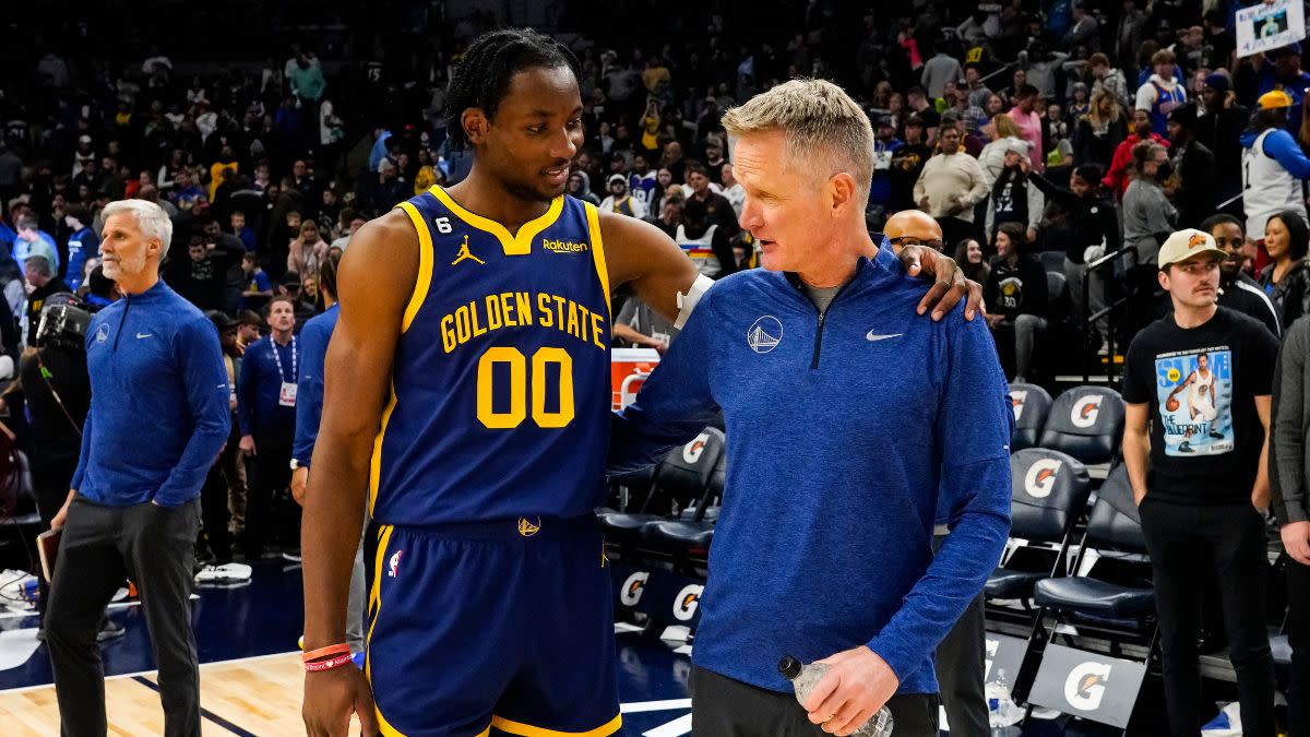 You are currently viewing Kerr, Dunleavy outline hopes for Kuminga in fourth NBA season