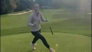 Read more about the article WATCH: Caitlin Clark celebrates after near ace during golf-filled offseason