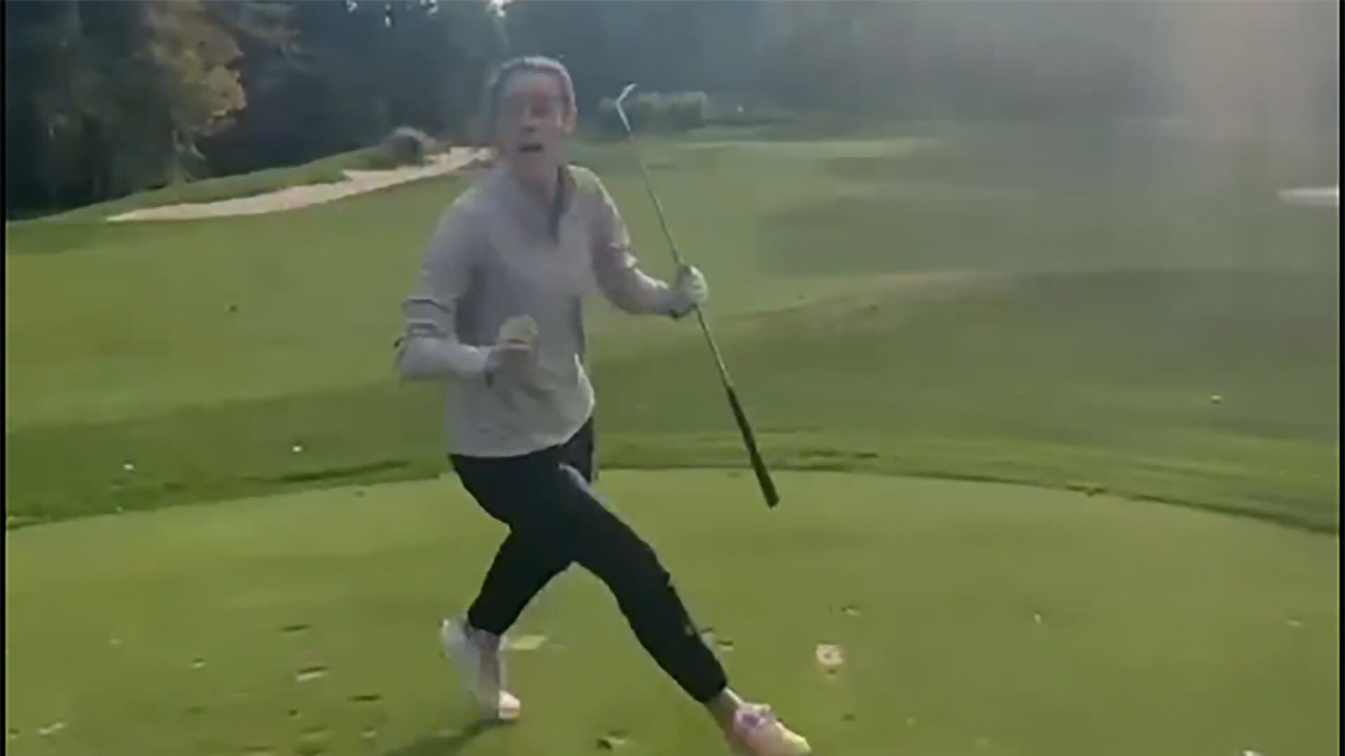 You are currently viewing WATCH: Caitlin Clark celebrates after near ace during golf-filled offseason