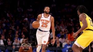 Read more about the article Mikal Bridges’ jump shot, Knicks’ defense show up in win over Pacers as new-look team comes together