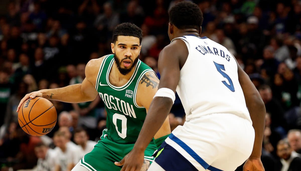 You are currently viewing Anthony Edwards trash talks Jayson Tatum in ‘Starting 5′ clip