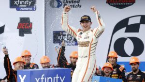 Read more about the article Talladega NASCAR Xfinity Series results: Sammy Smith wins to advance to next round