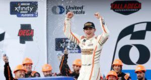 Read more about the article Sammy Smith advances in Xfinity Series Playoffs with Talladega win