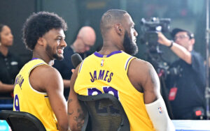 Read more about the article LeBron, Bronny James make public debut as Lakers teammates: ‘Just pure joy, man’