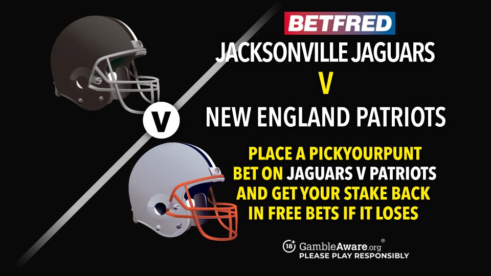 You are currently viewing NFL London betting offer: Place a PickYourPunt bet with Betfred on the Jacksonville Jaguars v New England Patriots and get 100% of your stake back in Free Bets if it loses