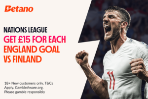 Read more about the article Finland vs England free bets: Get £15 for every England goal on Betano