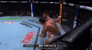 Read more about the article Ilia Topuria flattens Max Holloway with vicious one-punch knockout at UFC 308