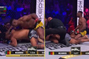 Read more about the article Francis Ngannou flattens Renan Ferreira with brutal first-round KO and breaks down in tears