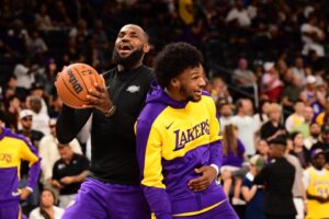 Read more about the article Why does Bronny James wear No.9? LeBron’s son pays homage to favourite rapper on first jersey as NBA player with Lakers