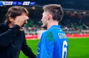 Read more about the article What emotional Antonio Conte told Billy Gilmour during wild celebrations as ex-Chelsea and Man United stars see Napoli fly