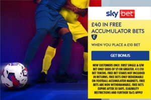 Read more about the article England v Greece 9/1 Bet Builder: Bet £10 and get £40 in free bets with Sky Bet