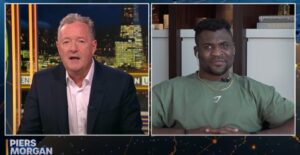 Read more about the article Francis Ngannou shocks Piers Morgan after being asked how long it would take to kill TV host in the ring