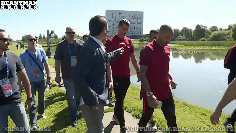 You are currently viewing Furious Cristiano Ronaldo threw microphone into a lake before leading Portugal to ultimate glory