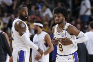 Read more about the article Will LeBron and Bronny James make history Tuesday? Lakers won’t say