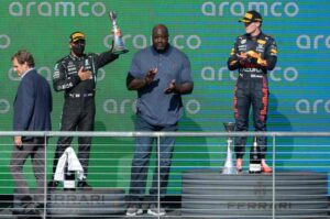 Read more about the article Shaquille O’Neal’s memorable US Grand Prix appearance left fans and drivers in awe during trophy presentation