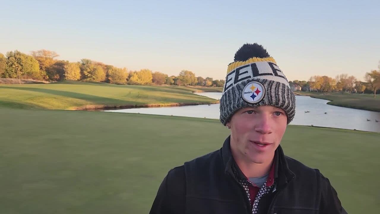 You are currently viewing Cedar Falls’ Anthony Galvin after earning medalist honors at the 4A boys state golf meet