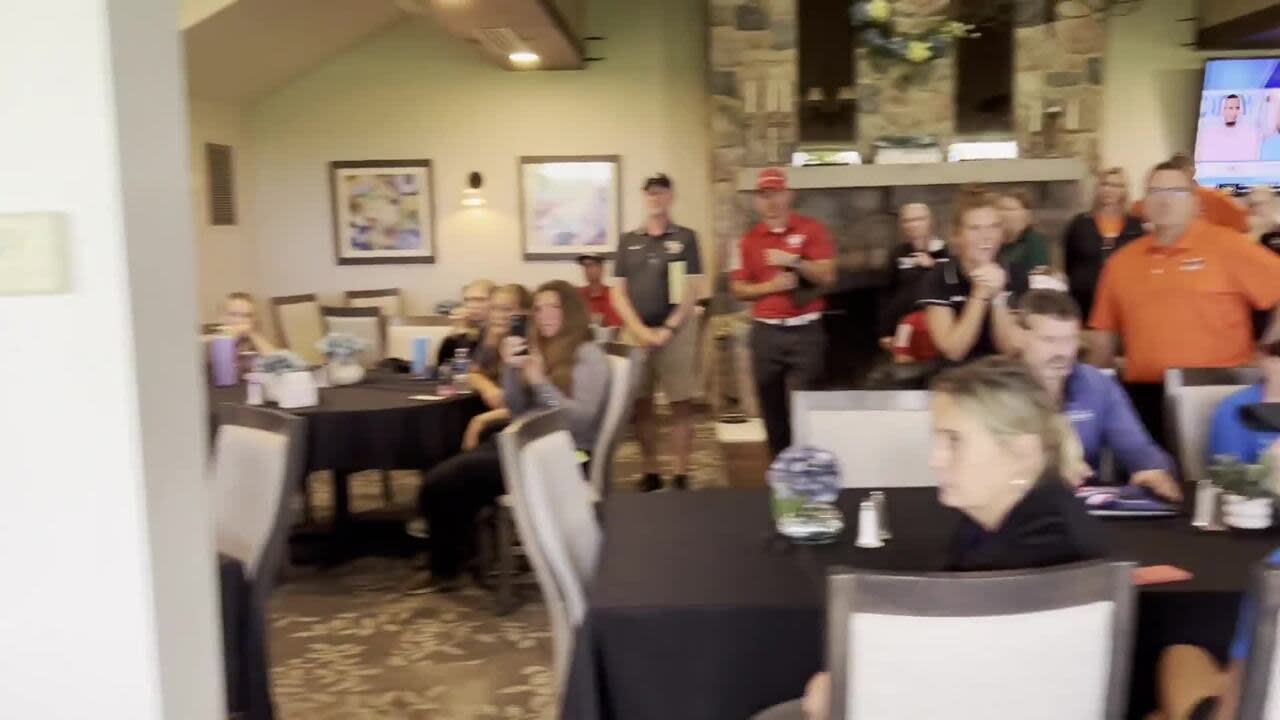 You are currently viewing Monday’s awards ceremony for District 10’s girls team golf tournament