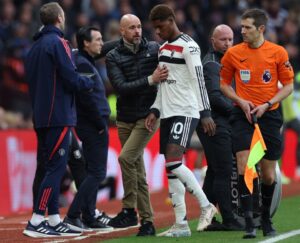 Read more about the article ‘Lucky boy’ – Marcus Rashford hooked by Erik ten Hag moments after major call by referee