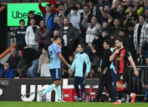 Read more about the article 10-man Arsenal fall to disastrous defeat against Bournemouth after William Saliba red card