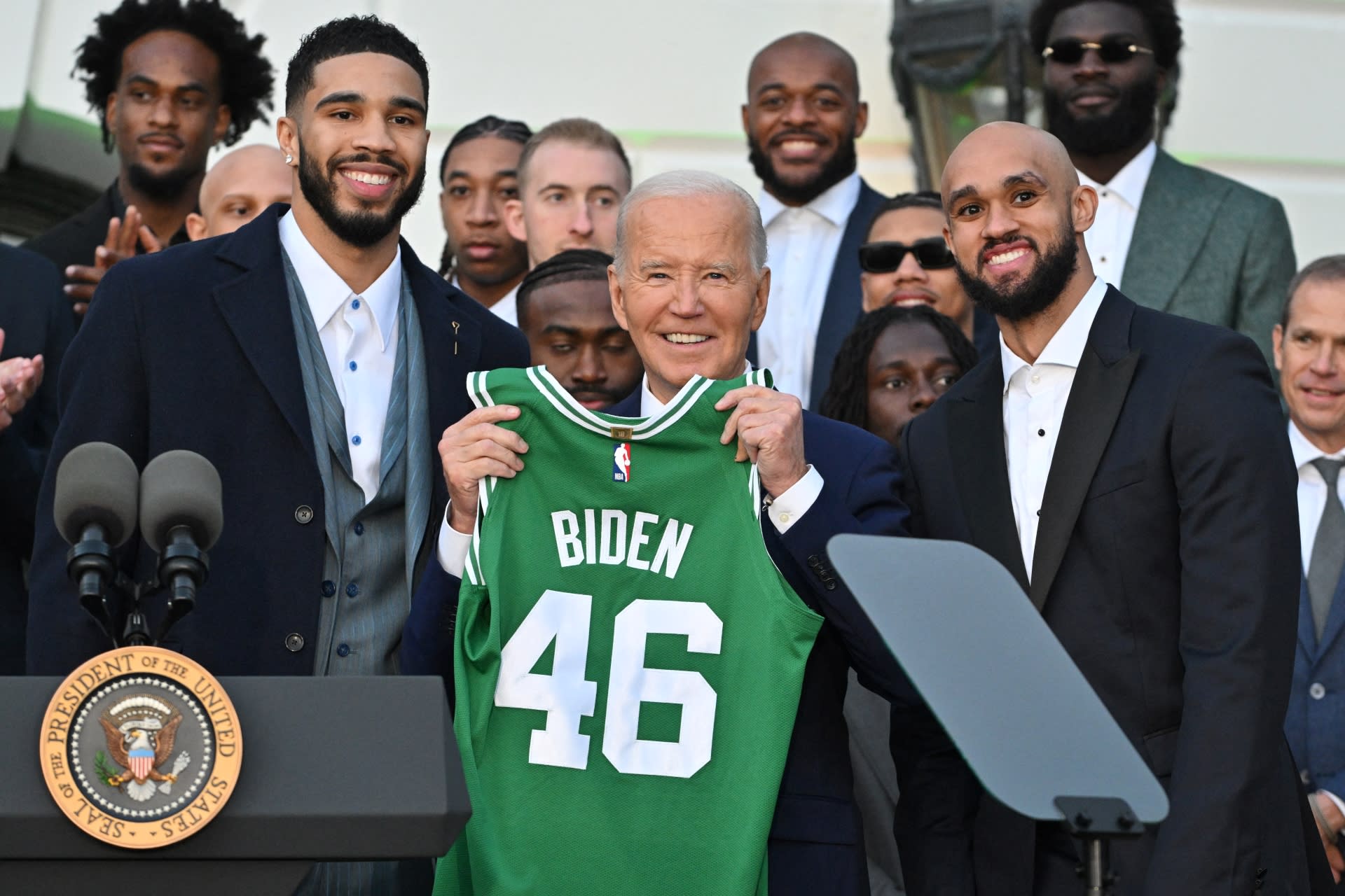 Read more about the article Boston Celtics visit White House for NBA championship celebration