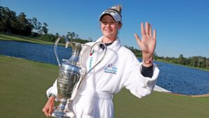 Read more about the article Nelly Korda clinches LPGA player of the year, matches 30-year-old mark