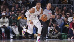 Read more about the article NBA fines Russell Westbrook $35,000 for making ‘obscene gesture’ during loss to Knicks