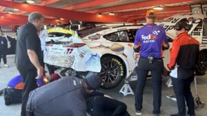 Read more about the article Denny Hamlin crashes in NASCAR Cup practice at Martinsville, will not make qualifying attempt