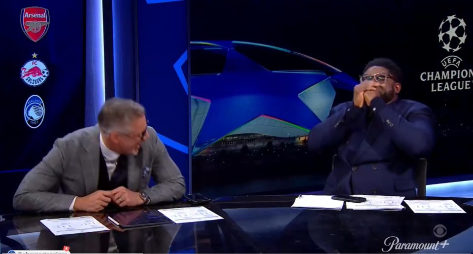 You are currently viewing Micah Richards ‘banned’ from CBS Sports segment as Jamie Carragher leaves panel in stitches with X-rated jokes