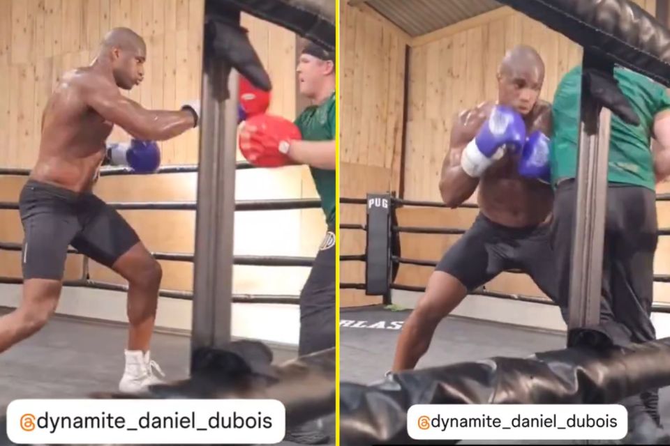 Read more about the article Daniel Dubois wows fans with thunderous power punches that ‘sound like bombs’ as he returns to the gym